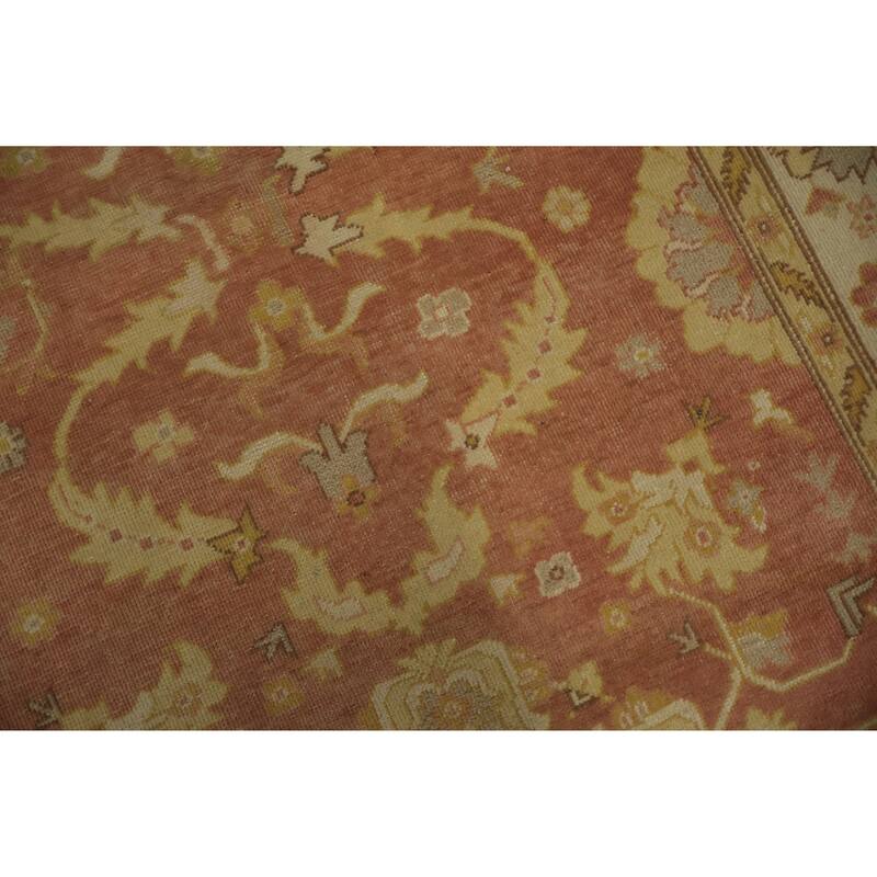 Hand Knotted Oriental 100% Wool Carpet Traditional Floral Oranges & Rust Ziegler Area Rug - 8' 2'' X 7' 9''
