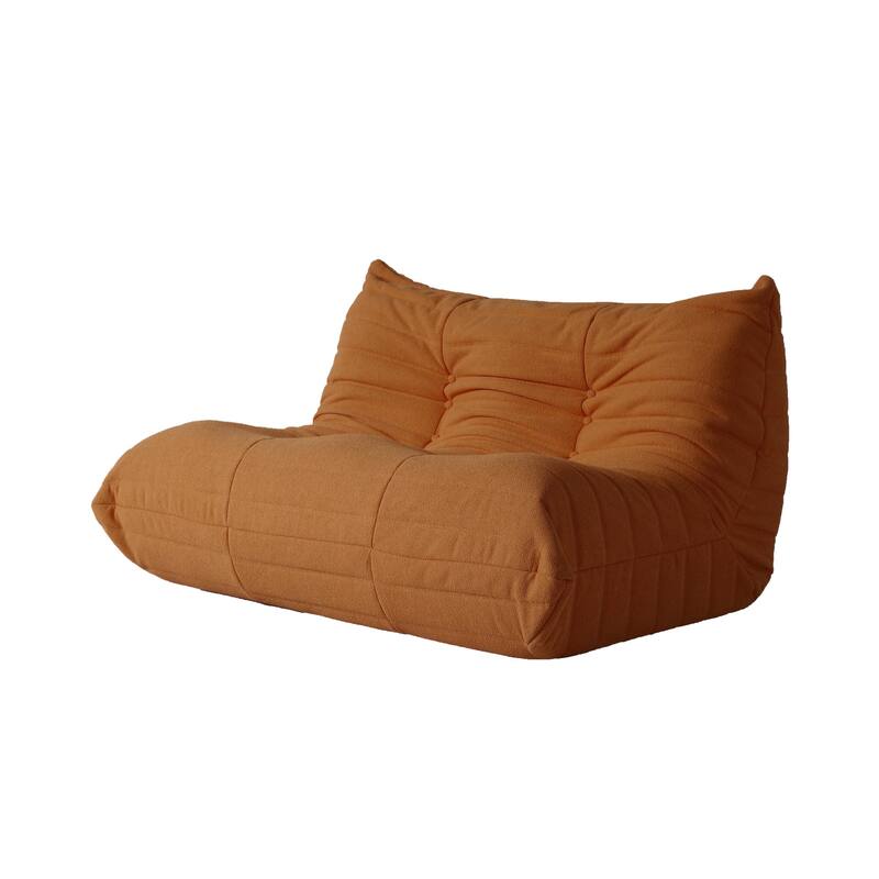 53" Upholstered Teddy Fabric Couch Modern Comfy 2-Seat Loveseat Sofa