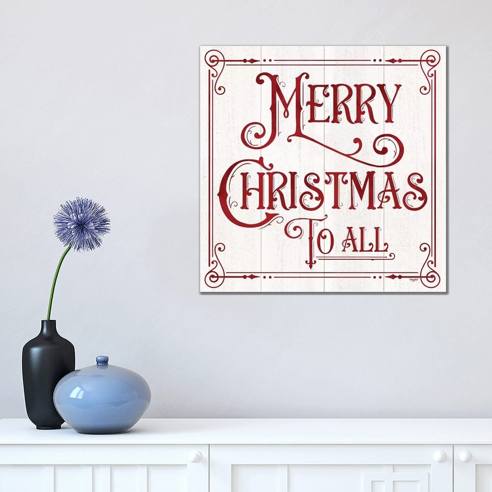 iCanvas "Vintage Christmas Signs IV-Merry Christmas" by Tara Reed Canvas Print