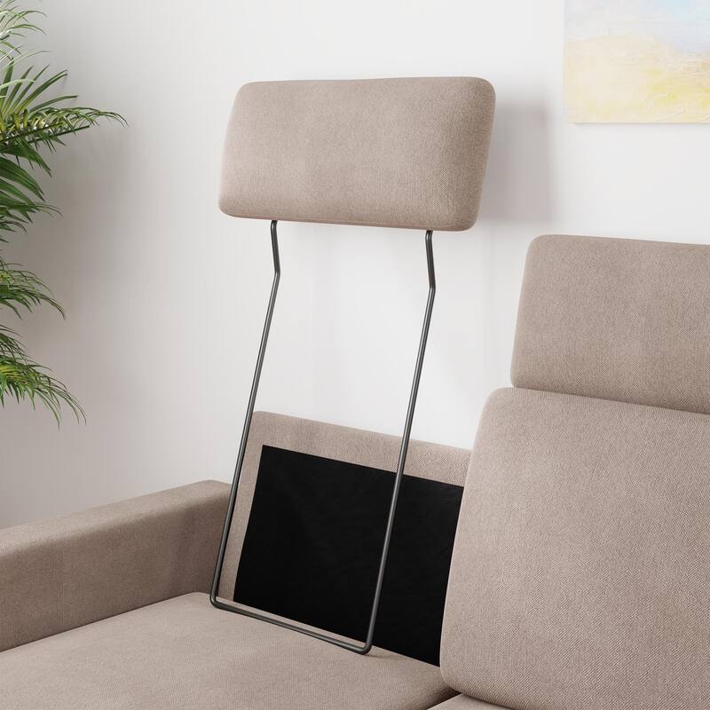 Futzca Modern L-shaped Convertible Sectional Sofa w/ Reversible Chaise - Headrest*Khaki