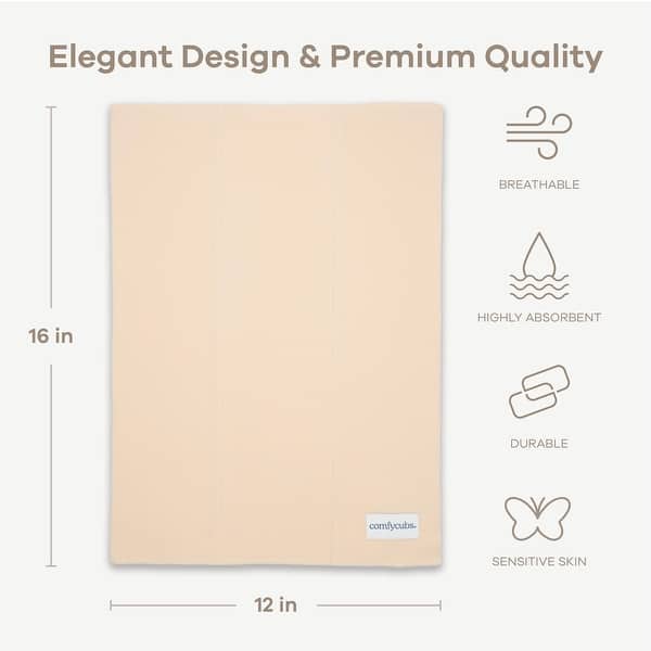 dimension image slide 7 of 12, Burp Cloths 100% Cotton Washcloths for Boys and Girls by Comfy Cubs