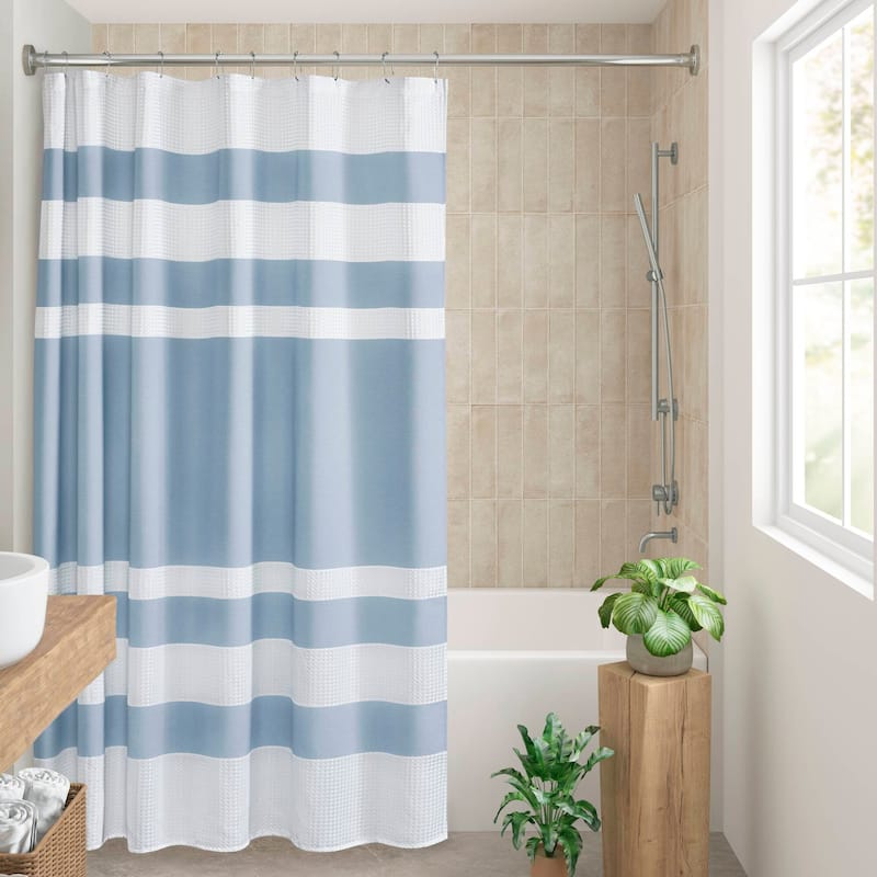 Madison Park Spa Waffle Shower Curtain with 3M Treatment