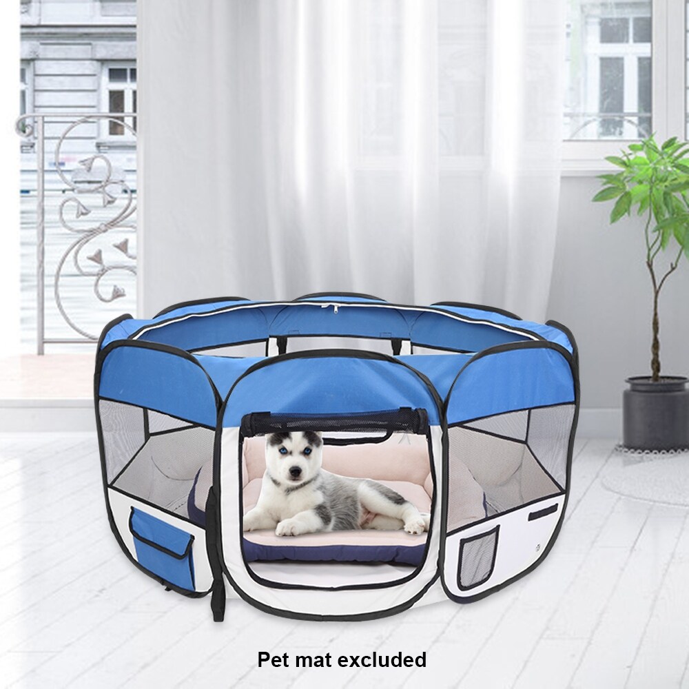ESK COLLECTION Blue 45 Pet Puppy Dog Playpen Exercise Pen Kennel 600d Oxford Cloth 48 Inch ESK48-Blue