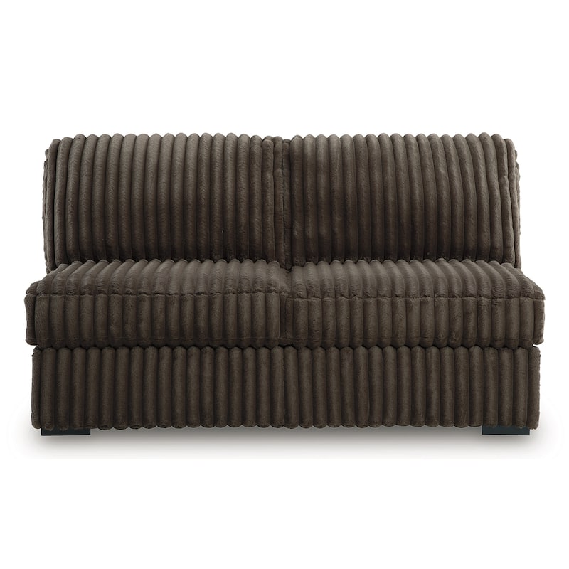 Signature Design by Ashley Midnight-madness Brown 3-Piece Sectional with Chaise - 190" W x 65" D x 40" H