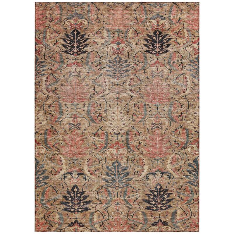 HomeRoots Damask Transitional Rectangle Outdoor Rug
