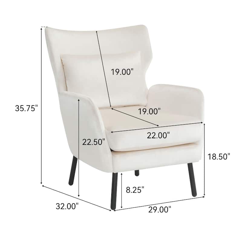 Wingback Modern Armchair for Living Room