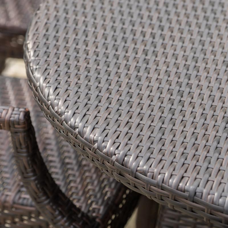 Corsica Outdoor Oval Wicker Dining Table by Christopher Knight Home