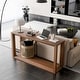 preview thumbnail 2 of 11, GDFStudio - 60-Inch Veneer Modern Wooden Console Table with Distressed Finish and Open Storage