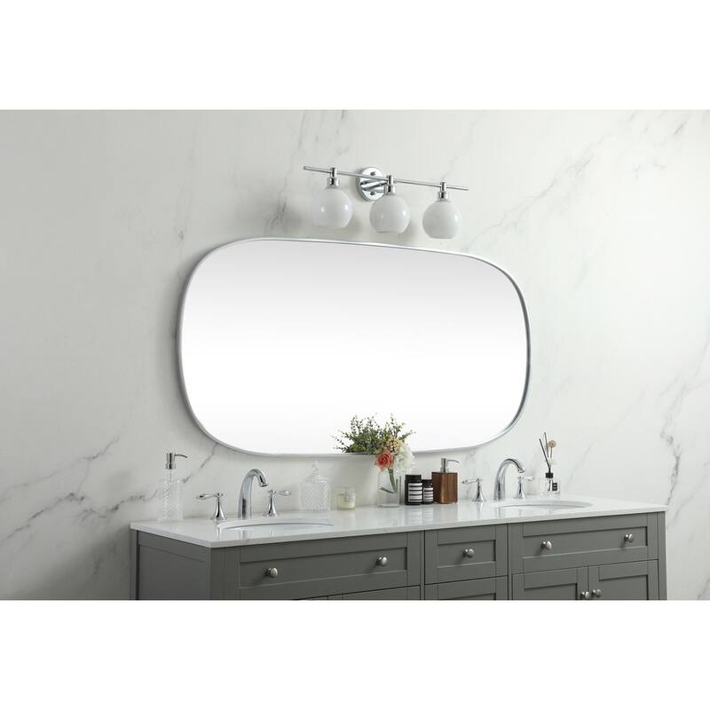 Indigo Home Metal Frame Oval Mirror 30x60 Inch