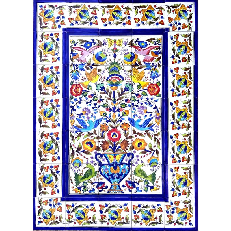 30in x 42in Accent Mosaic Backsplash 35pc Tile Ceramic Wall Mural