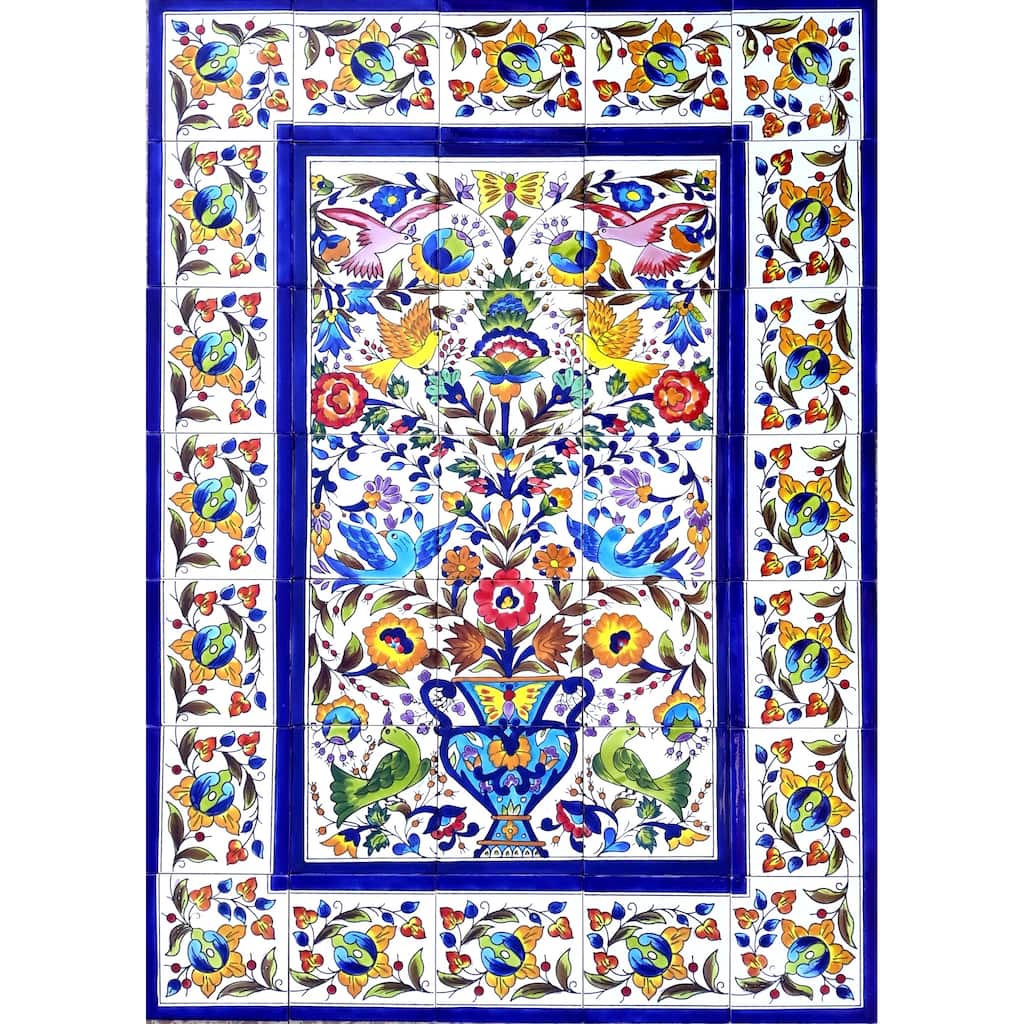 30in x 42in Accent Mosaic Backsplash 35pc Tile Ceramic Wall Mural
