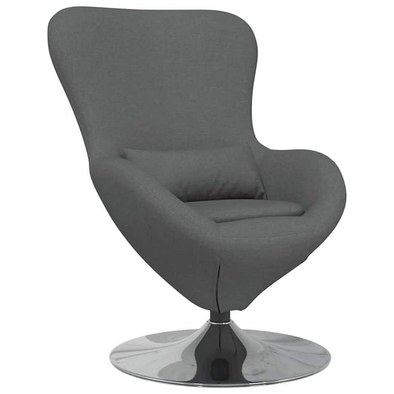 vidaXL Egg Chair Black/Dark Grey Fabric - 24.8 x 28.7 x 35.4