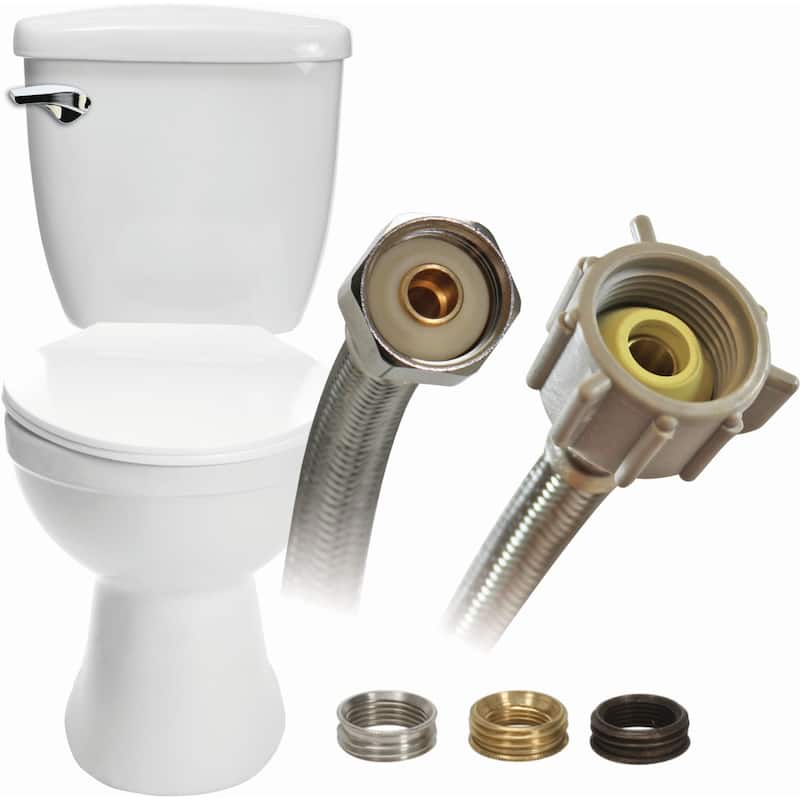 Fluidmaster 12" Toilet Connector with Multiple Connection Sizes