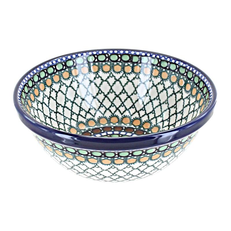 Blue Rose Polish Pottery Ceramika Artystyczna Cereal Bowl