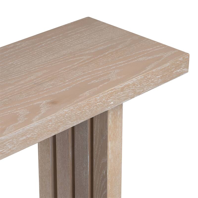 Uniquely Designed Oak Veneer Console Table w/Distinctive Side Shapes