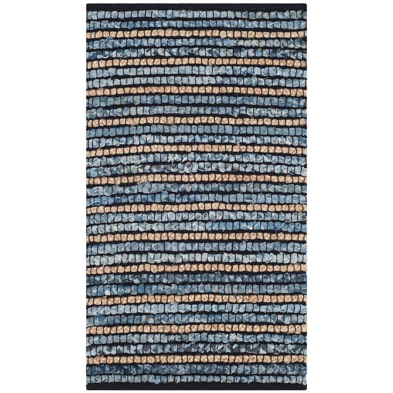 SAFAVIEH Handmade Cape Cod Leva Bohemian Jute Rug - 2' x 3' - Blue/Natural