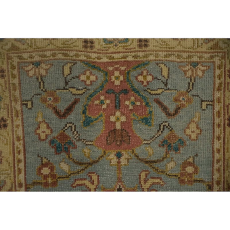 Hand Knotted Oriental 100% Wool Carpet Traditional All-Over Navy Blue & Blues Ziegler Area Rug - 4' 0'' X 2' 0''