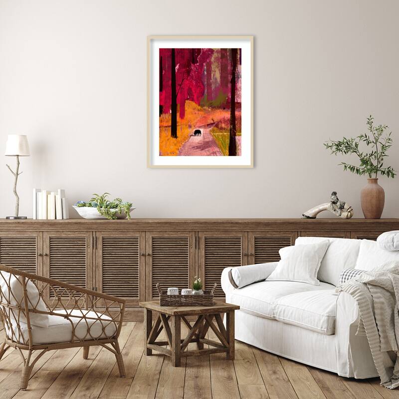 Black Dog by David Mcconochie Wood Framed Wall Art Print
