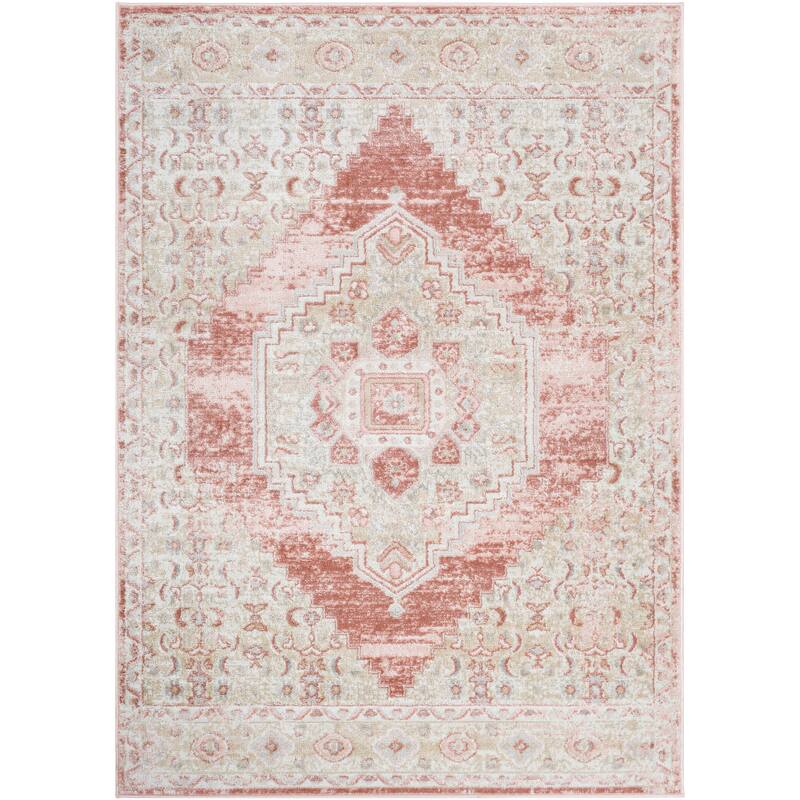 Livabliss Neal Distressed Persian Medallion Area Rug