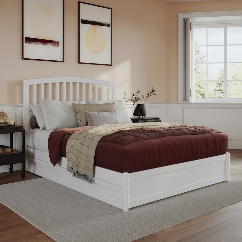Lucia Platform Bed with Panel Footboard and Twin XL Trundle