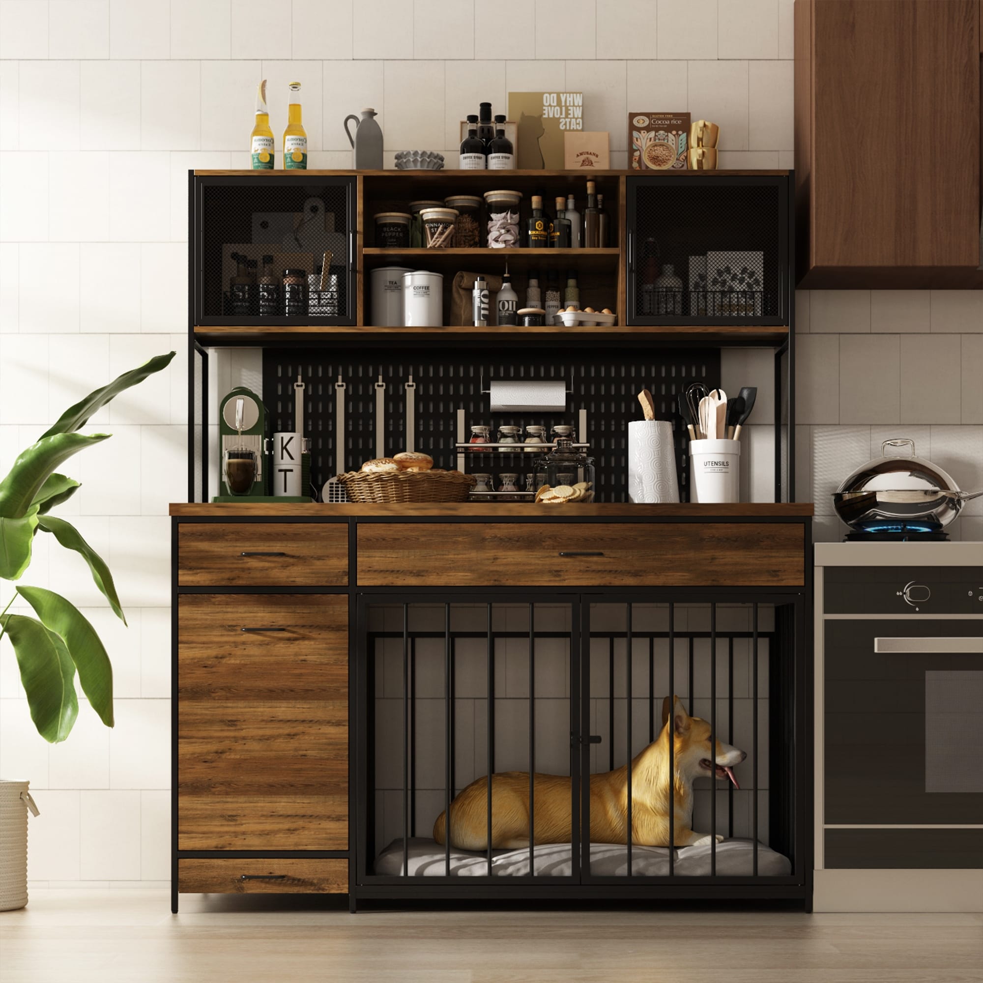 Under cabinet deals dog kennel
