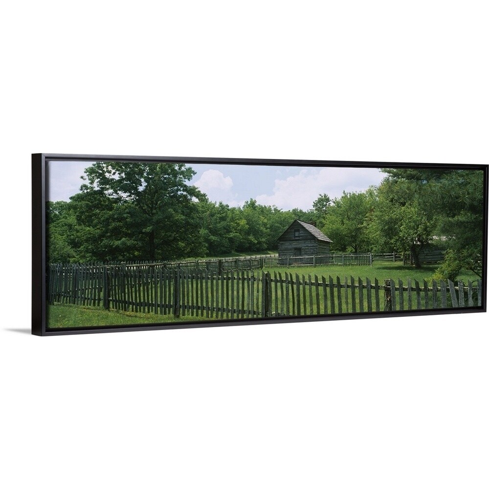 Shop Log Cabin Surrounded By Picket Fence Puckett Cabin Blue