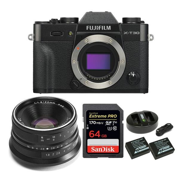 Shop Black Friday Deals On Fujifilm X T30 Mirrorless Camera Body Black With 25mm Lens Bundle Overstock 29158870