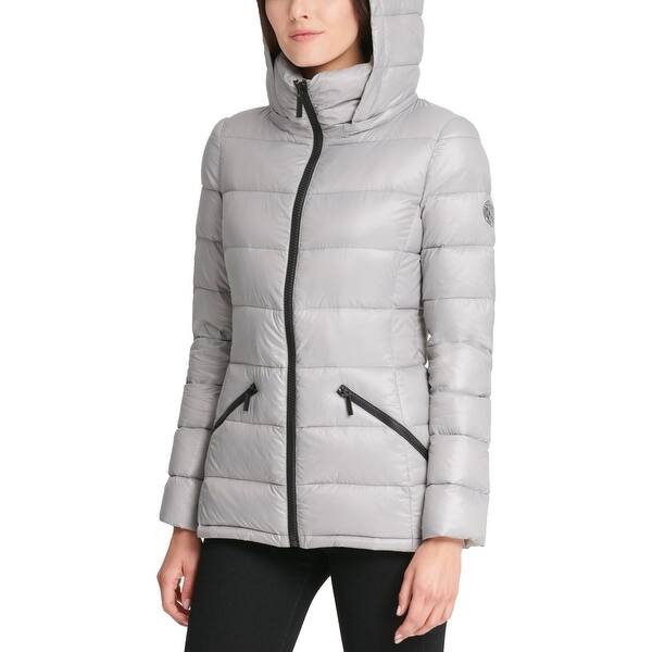 Shop Dkny Womens Puffer Coat Down Winter Silver M Overstock