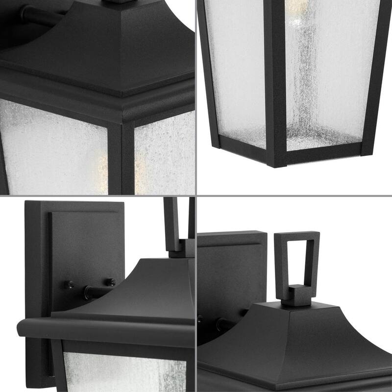 Padgett Collection One-Light Textured Black Outdoor Wall Lantern - 10 in x 11.75 in x 18.87 in