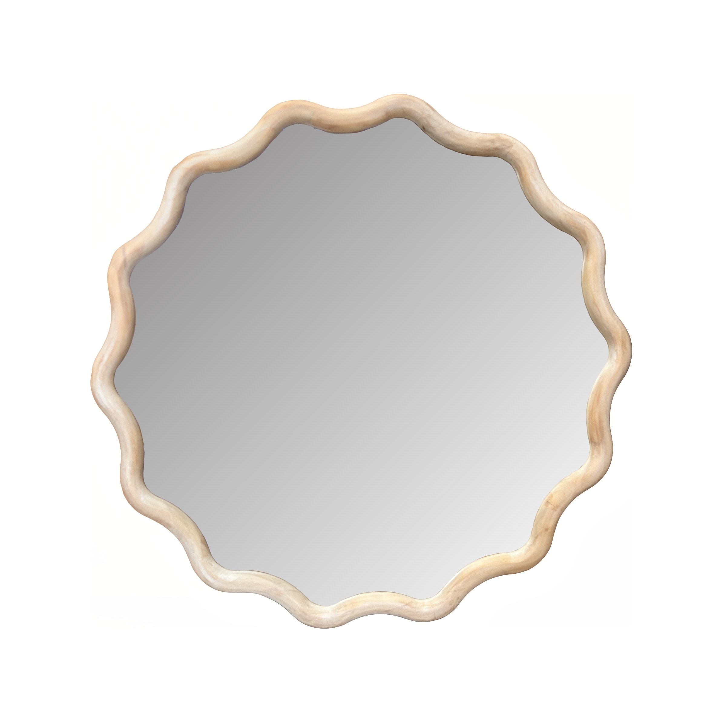 Pine Ripples Round Mirror - 24H x 24W x 1D