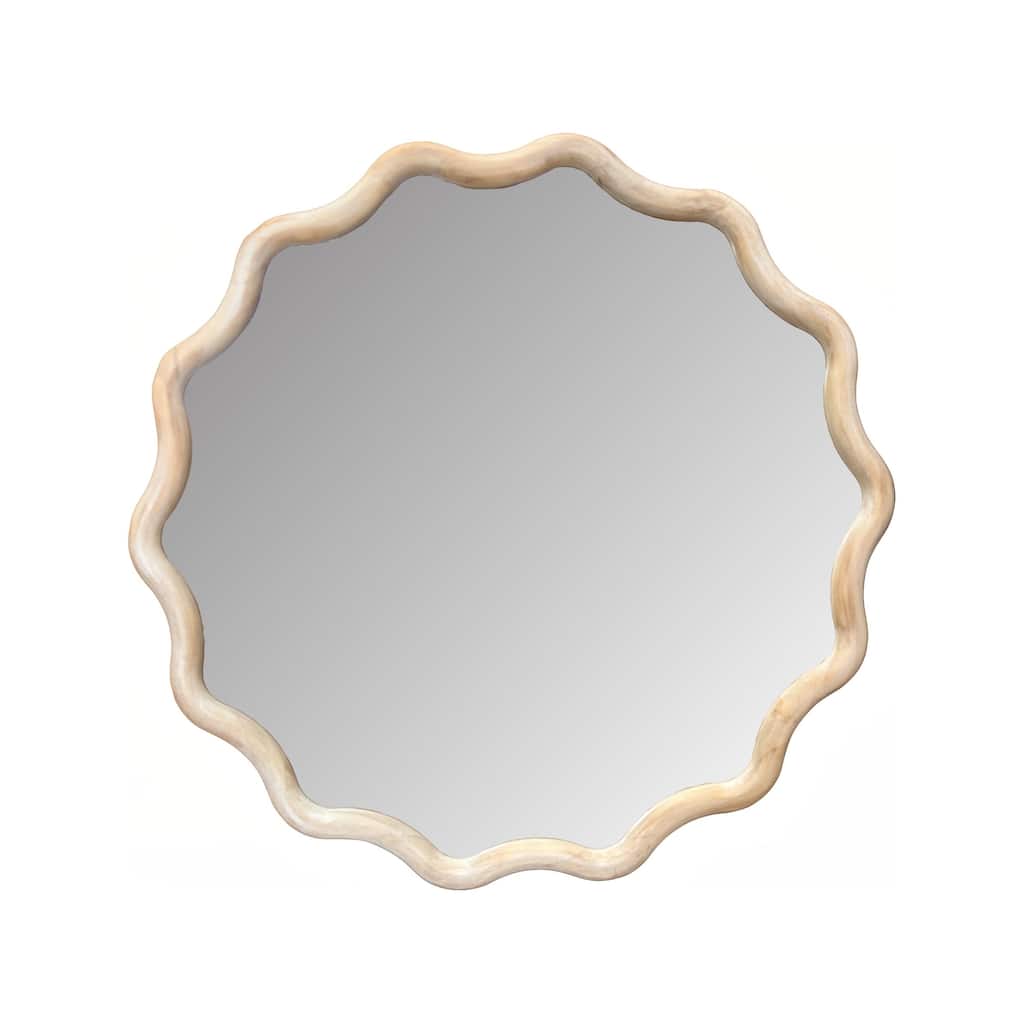 Pine Ripples Round Mirror - 24H x 24W x 1D