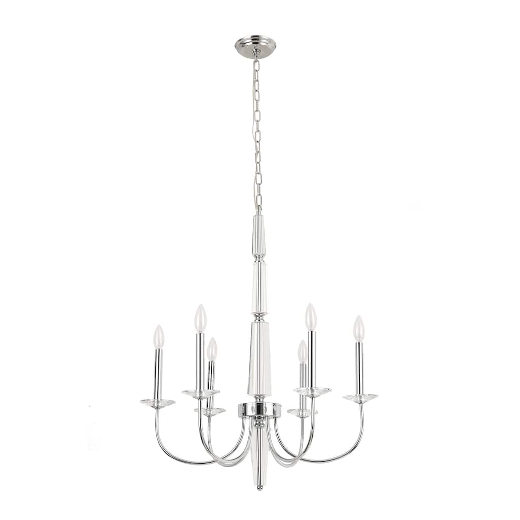Pasargad Home Hestia Lucite & Polished Chrome Chandelier