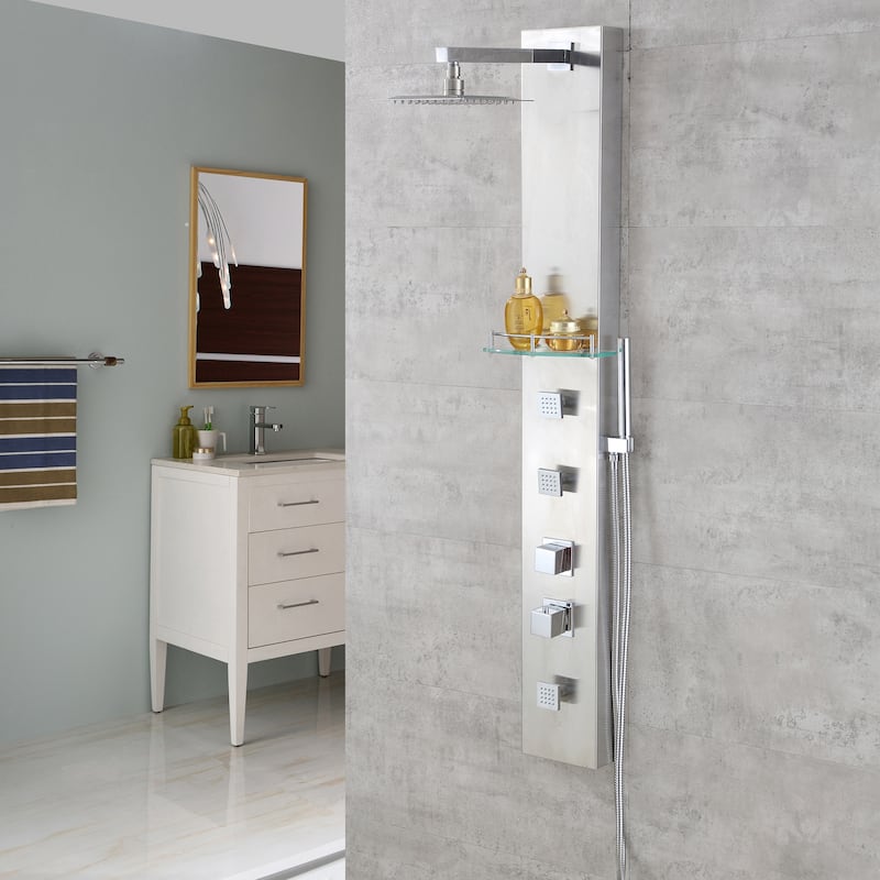 Luxier SP21-CEC 55 in. 3-Jet Thermostatic Shower Panel Tower System
