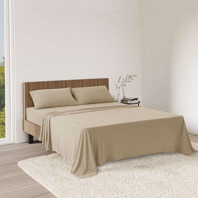 Ultra Soft Jersey Knit Deep Pocket Sheet Sets - Twin/Twin XL - Taupe