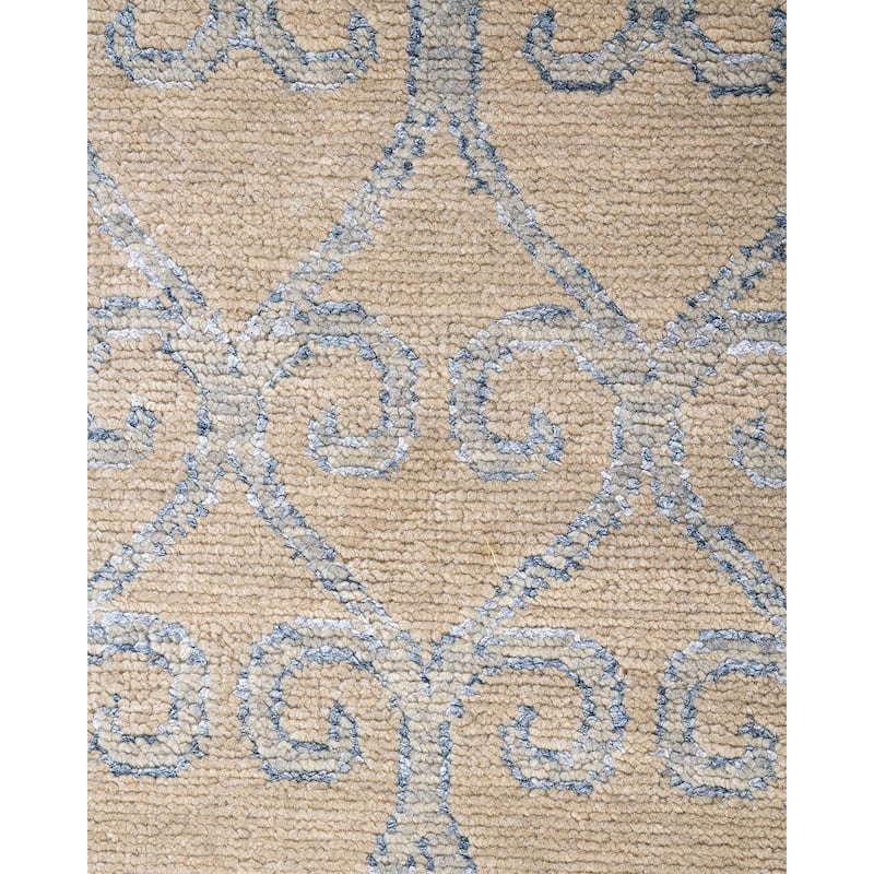 Modern One-of-a-Kind Handmade Area Rug - Beige, 8' 0" x 9' 10" - 8' 0" x 9' 10"