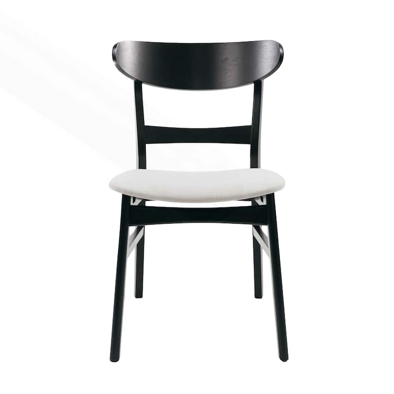 Stylish Set of Two Mid-Century Dining Chairs with Upholstery and Sturdy Legs