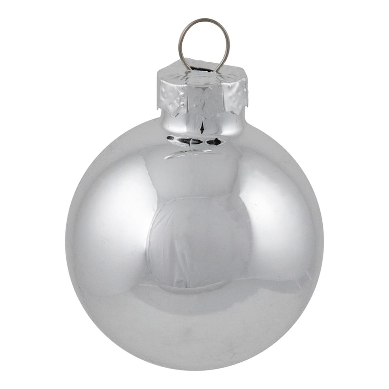 10ct Silver Shiny and Matte Glass Ball Christmas Ornaments 1.75" (45mm)