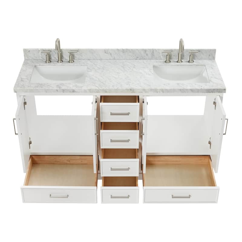 Ariel M061DCWRVO Stafford 61" Free Standing Double Basin Vanity Set