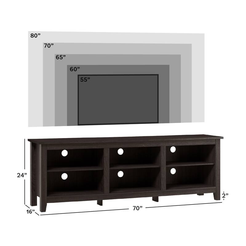 Middlebrook Designs 70-inch Wooden TV Stand with Open Storage