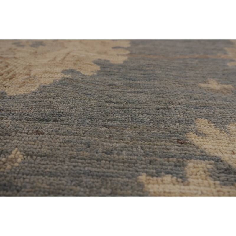 Gray Vegetable Dye Oushak Turkish Area Rug Hand-Knotted Wool Carpet - 8'9"x 11'9"