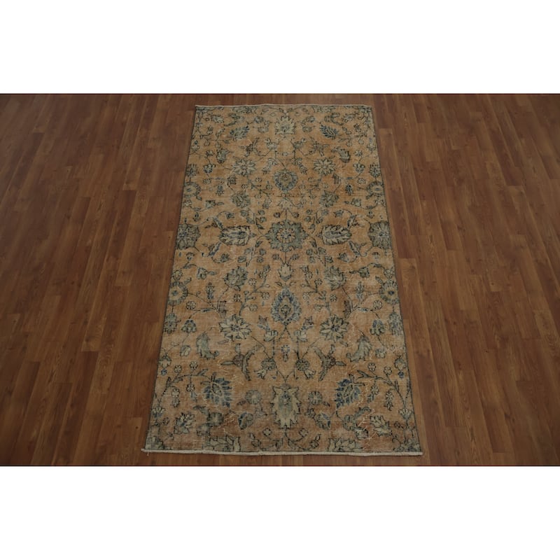 Hand Knotted Oriental 100% Wool Carpet Transitional Floral Oranges & Rust Anatolian Area Rug - 7' 2'' X 3' 8''