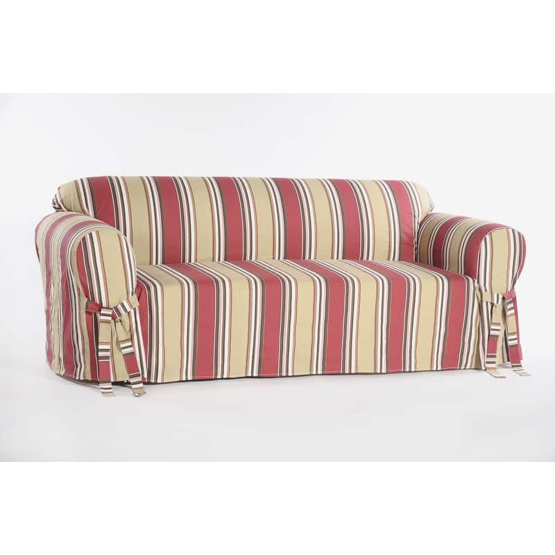 Classic Slipcovers Classic Stripe Cotton Loveseat Slipcover