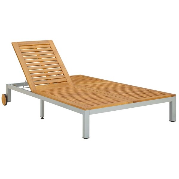 Vidaxl sun lounger best sale solid acacia wood
