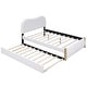preview thumbnail 31 of 30, Full Upholstered Platform Bed with Practical Trundle for Additional Sleeping Space