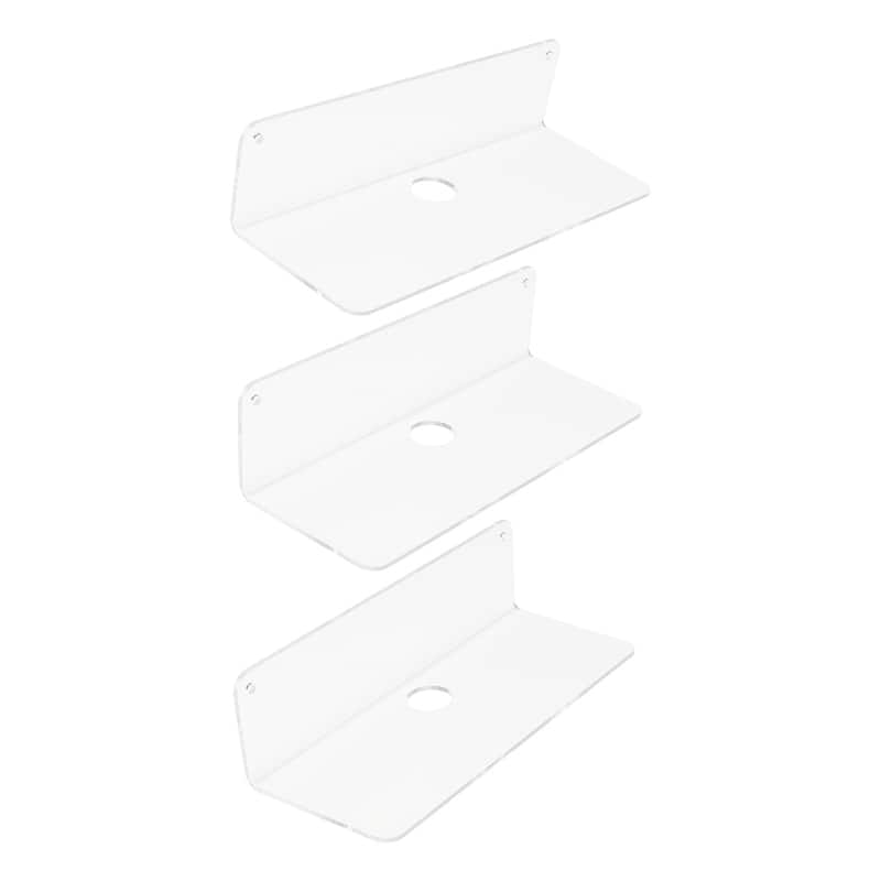 Acrylic Floating Shelves for Wall, Acrylic Shelves for Bathroom Bedroom and Kitchen Wall Display Shelf 9*4in