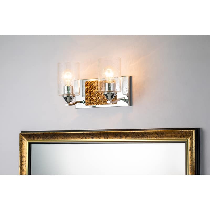Textured 2 Light Bath Vanity in Silver