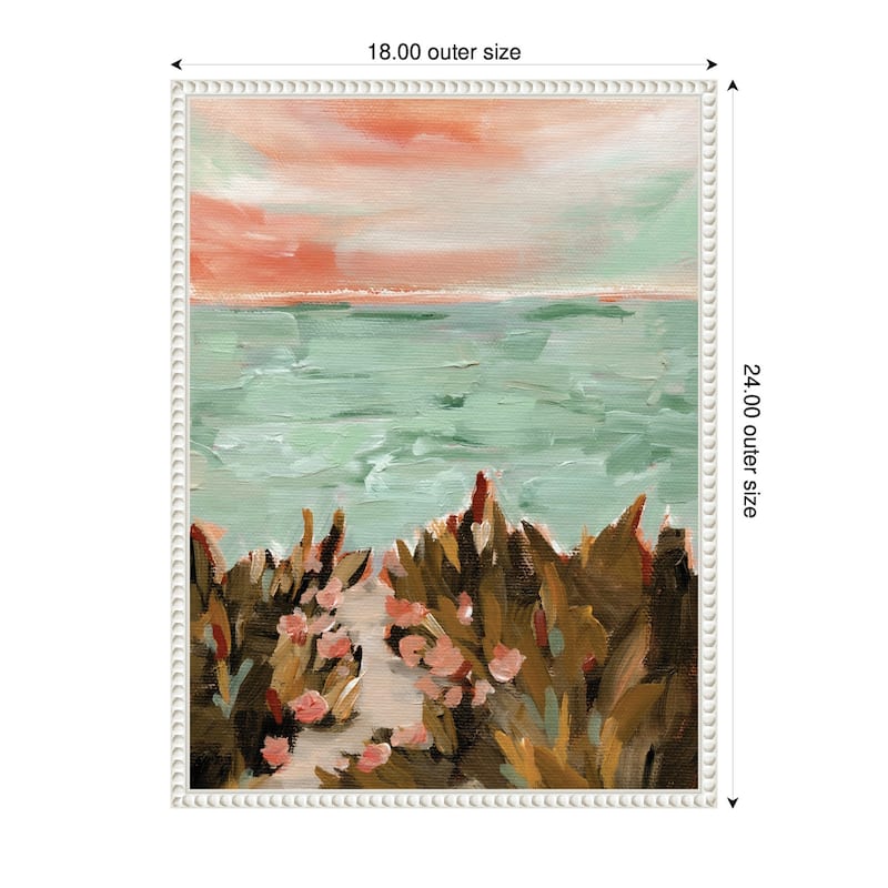 Kate and Laurel Sylvie Landscape 02 Beach Framed Canvas by Annie Quigley