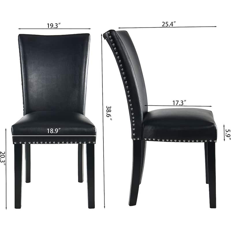 Chairs Faux Leather Dining Chairs Set of 2