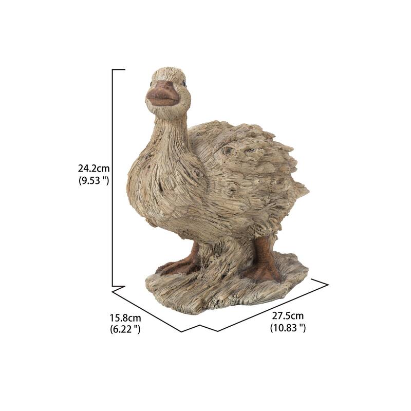 10.75" Driftwood look Duck Outdoor Garden Statue