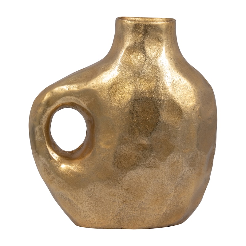 Sagebrook Home Metal Round Hammerd Cutout Vase